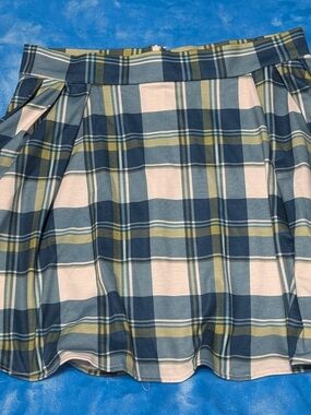 💙 Plaid Pleated Women’s Skirt Blue & Green 💚
